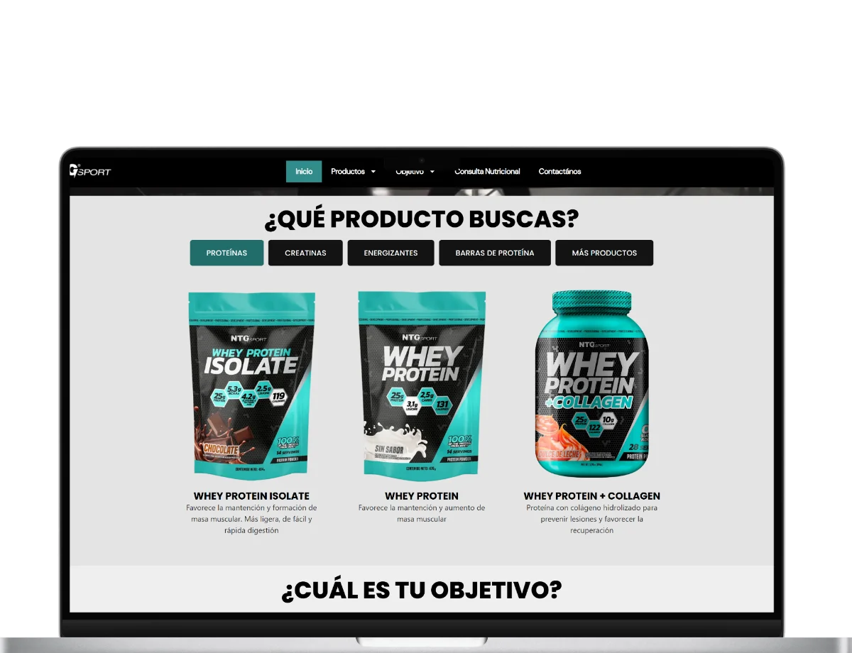 Catálogo web NTGSport productos deportivos — JPEdesign