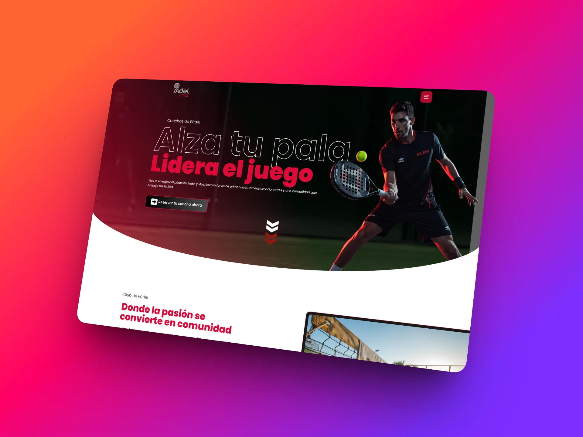 Diseño web Padel y Más — JPEdesign Chile